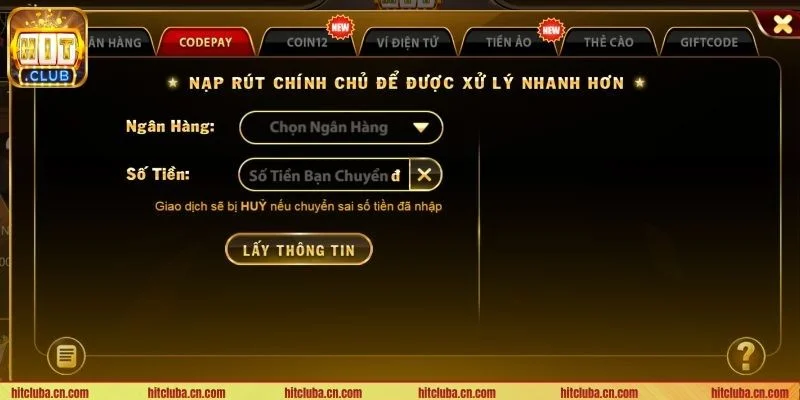 Người chơi có thể nạp tiền tại cổng game theo nhiều phương thức.